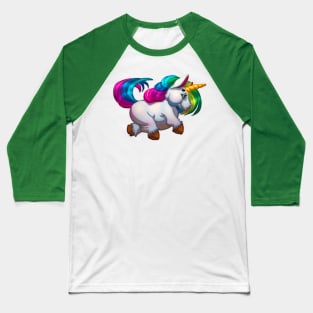 Chubby Cute Unicorn Baseball T-Shirt